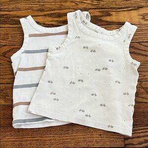 Colored Organics Kids Tank Tops - White and Striped